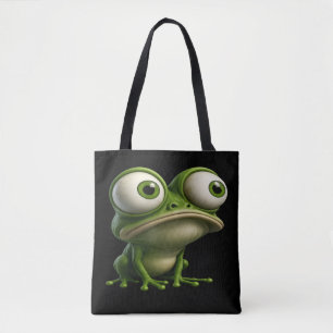 Grosäugiger Cartoon-Frosch Tasche