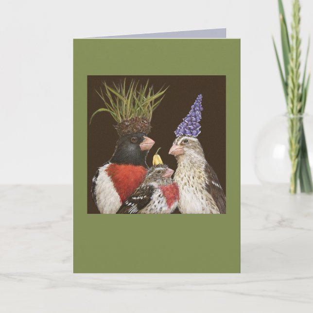 Grosbeak Familienkarte Karte (Vorderseite)