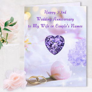 GROß, 33. Hochzeitstag Karten, Ehefrau, Paar Karte