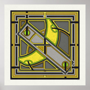 Groß Cavandish – Geometrische industrielle Art Dec Poster