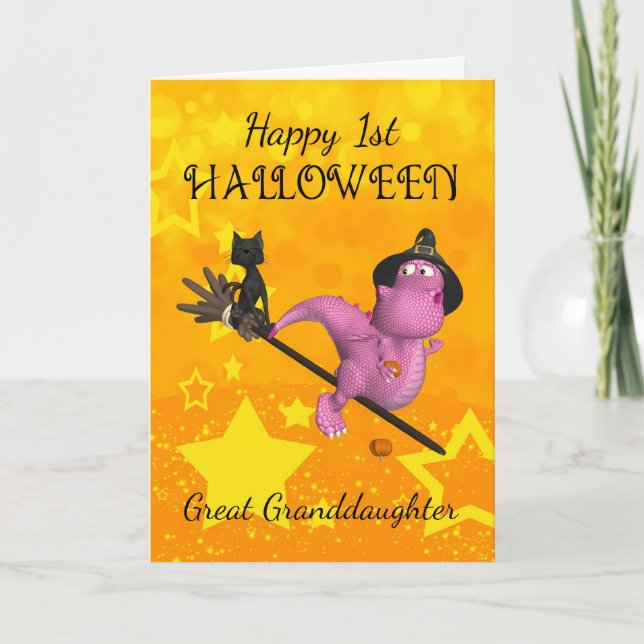 Groß - Enkelin 1. Halloween mit niedlichem kleinem Karte (Vorderseite)