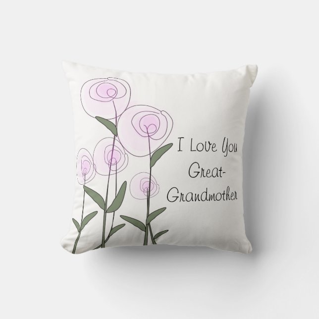 Groß - Großmutter rosa Rosen-Kunst-Kissen Kissen (Vorderseite)