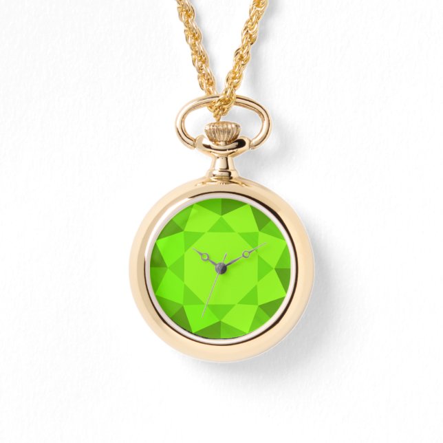 Groß, Imitat, Grüne Perdot Edelsteine Armbanduhr (Vorderseite)