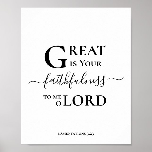 GROSS IST IHR FAITHFULESS MODERNES Christlich Poster (Vorne)