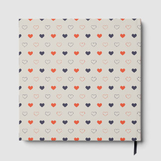 Groß - Lovely hearts / orange creme dunkel Gästebuch