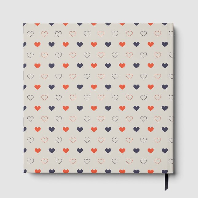 Groß - Lovely hearts / orange creme dunkel Gästebuch (Rückseite)