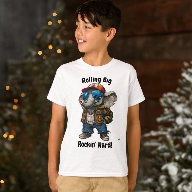 Groß rollend, hart - Cooles Elefantendesign T-Shirt (Von Creator hochgeladen)
