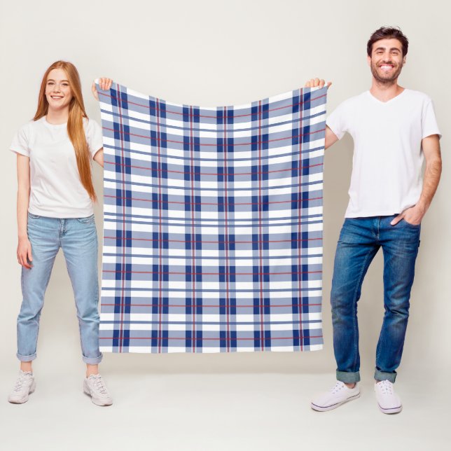 Groß, rot, weiß und blau Kariert Fleecedecke (Beispiel)