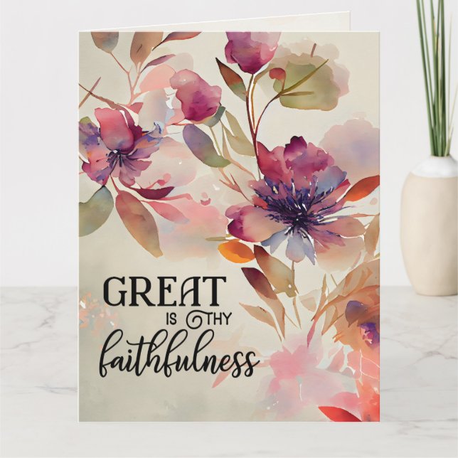 Großartig ist Deine Faithfulness Christlich Hymn F Karte (Vorderseite)