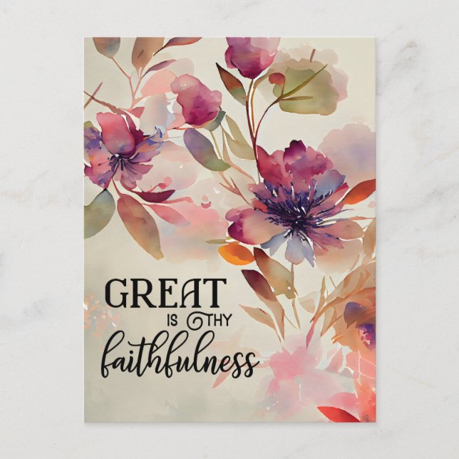 Großartig ist Deine Faithfulness Christlich Hymn F Postkarte (Vorderseite)