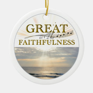 "Großartig ist deine Faithness" Zitat der KJV-Sch Keramik Ornament