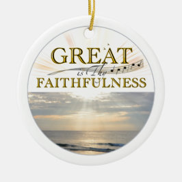 "Großartig ist deine Faithness" Zitat der KJV-Schr Keramik Ornament