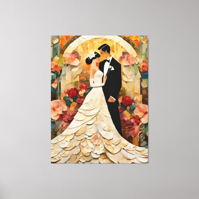 Großartige Braut und Groom Collage Leinwanddruck (Vorderseite)
