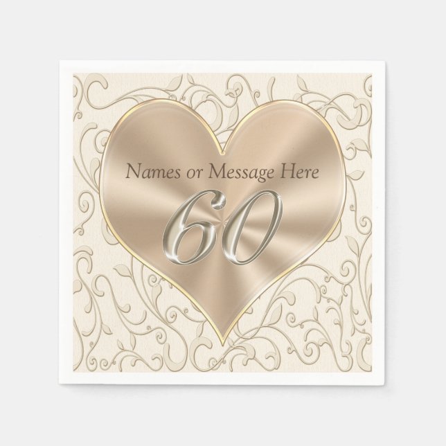 Großartige Custom 60. Jubiläum Napkins, Geburtstag Serviette (Vorderseite)