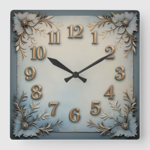Großartige dekorative Blaue Quadratische Wanduhr