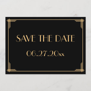 Großartige Gatsby Art Deco Hochzeit Merken Sie sic Einladung