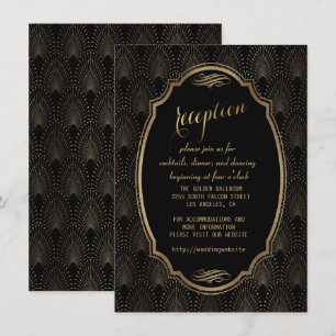 Großartige Gatsby Art Deco Hochzeitsfeier Einladung