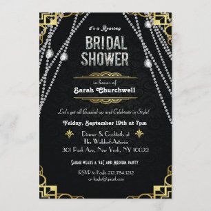 Großartige Gatsby-Art-Deco-Hochzeitsshower-Einladu Einladung