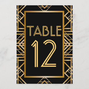Großartige Gatsby-Art-Deco-Tischnummernkarten Einladung
