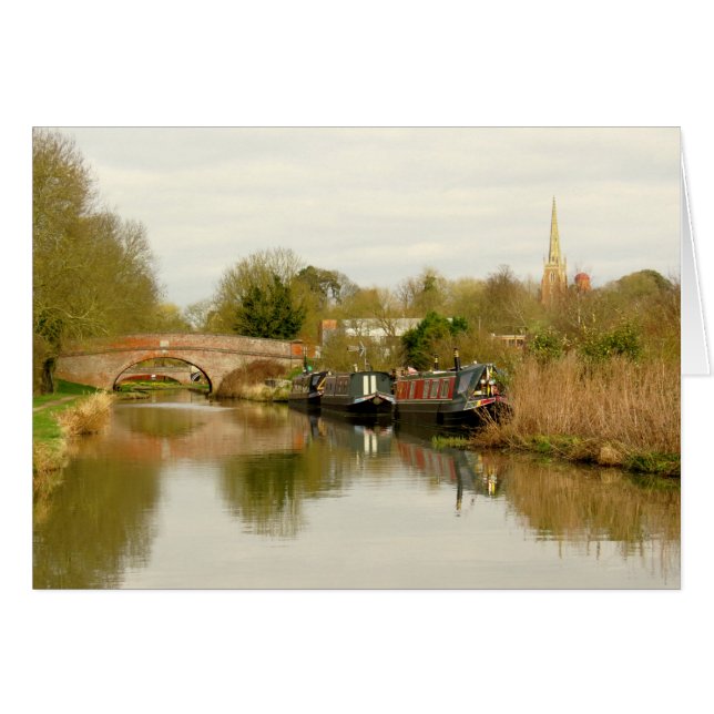 Großartige Gewerkschafts-Kanal Narrowboat Szene an (Vorderseite (Horizontal))