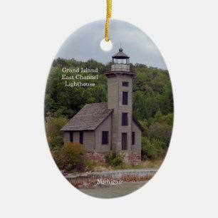 Großartige Insel-Ostkanal-Leuchtturmovalverzierun Keramik Ornament