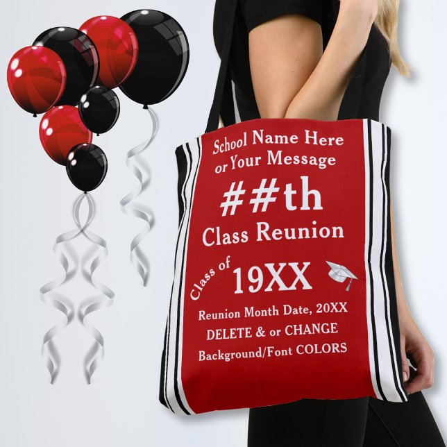 Großartige Klassengeschenke, ÄNDERUNGSFARBEN Tasche (Great Class Reunion Gifts. 50 year class reunion gifts. 50 year class reunion ideas. Red and Black.)