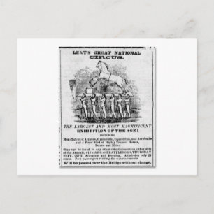 Großartige nationale Circus-Werbung für LentIns Postkarte