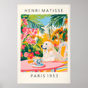 Großartige Pyrenäen-Hunde-Kunstprint, Matisse-Stil Poster