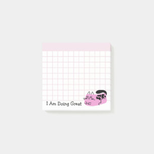 Großartige rosa Doodle-Katze Post-it Klebezettel