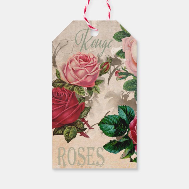 Großartige Rote Rosen Geschenkanhänger (Rückseite)