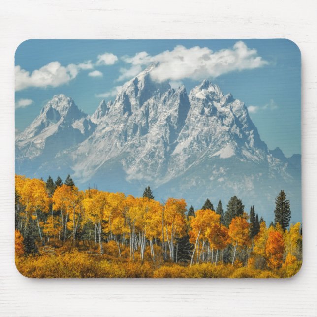 Großartige Teton Berge im Fall Mousepad (Vorne)