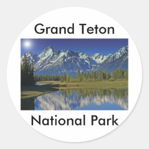Großartige Teton Nationalpark-Reihe 4 Runder Aufkleber