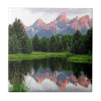 Großartige Teton Reflexionen über dem Biber-Teich Fliese
