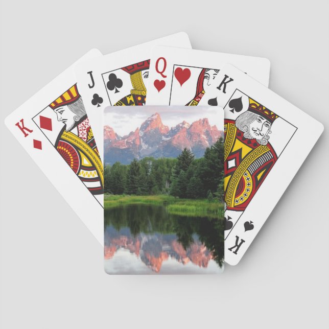 Großartige Teton Reflexionen über dem Biber-Teich Spielkarten (Rückseite)