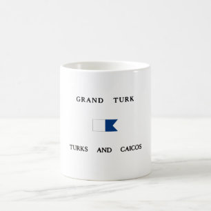 Großartige Türke-Türken und Alphatauchen-Flagge Kaffeetasse