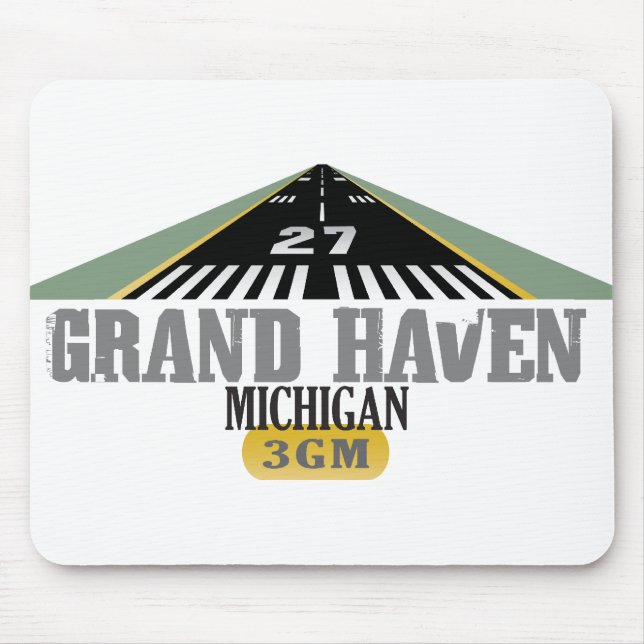 Großartiger Hafen MI - Flughafen-Rollbahn Mousepad (Vorne)