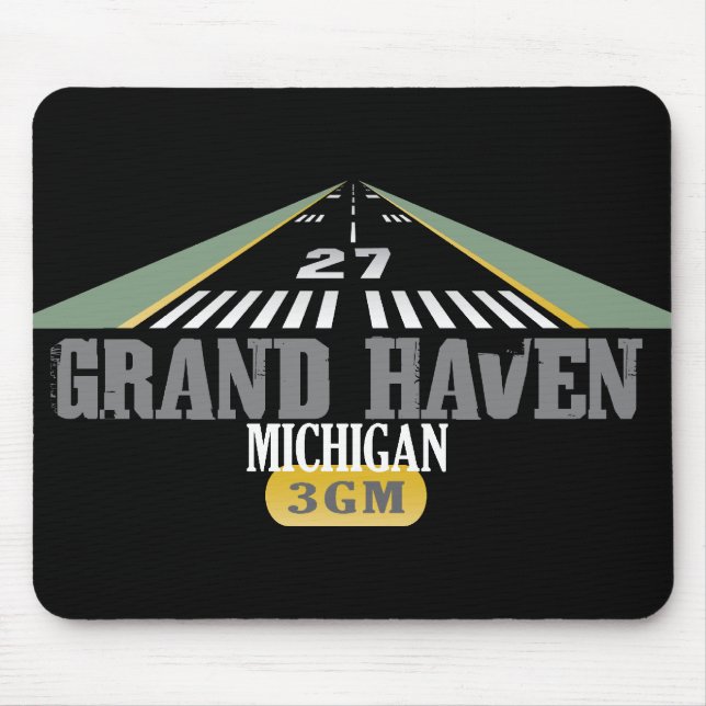 Großartiger Hafen MI - Flughafen-Rollbahn Mousepad (Vorne)
