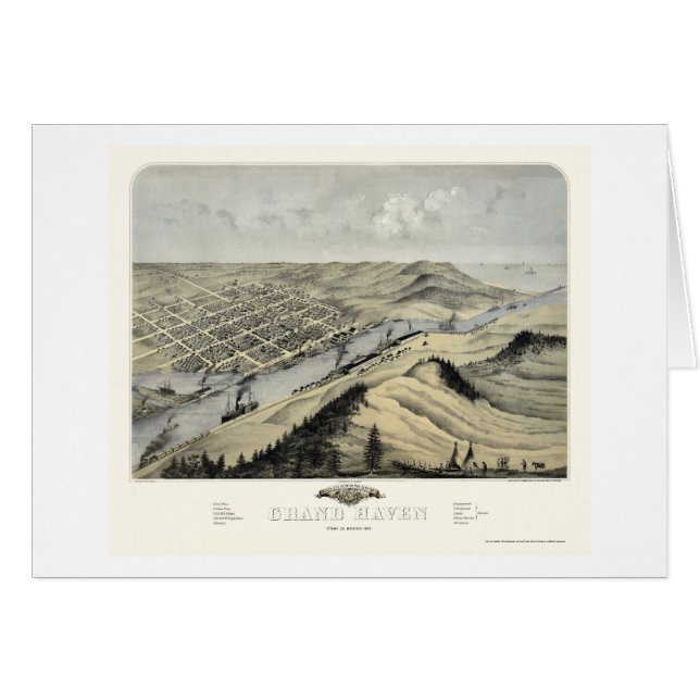 Großartiger Hafen, panoramische Karte MI - 1868 (Vorderseite (Horizontal))