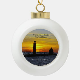 Großartiger Hafen SüdPierhead beleuchtet Keramik Kugel-Ornament