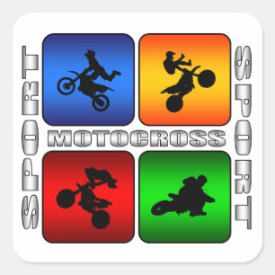 Großartiger Motocross Quadratischer Aufkleber
