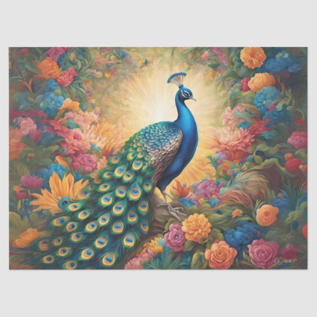 Großartiger Pfau Seidenpapier (Vorderseite)