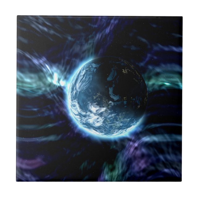 Großartiger Raum-sternenklarer Aurora-Nebelfleck Fliese (Vorderseite)