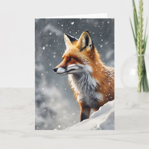 Großartiger Roter Fox in sinkender Schneedecke Karte