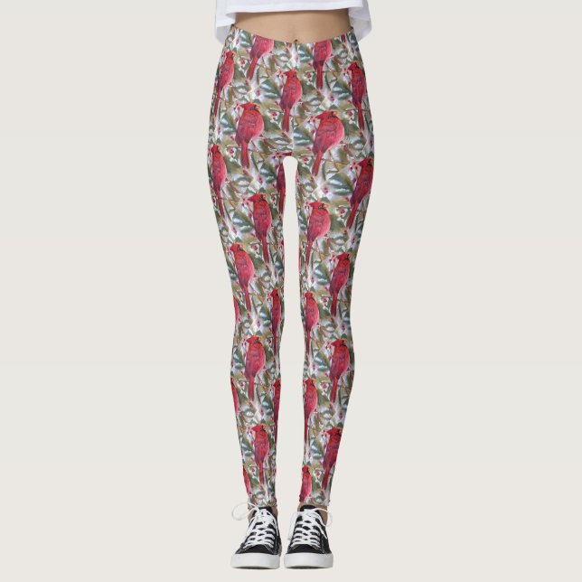 Großartiger Roter Kardinal Leggings (Vorderseite)