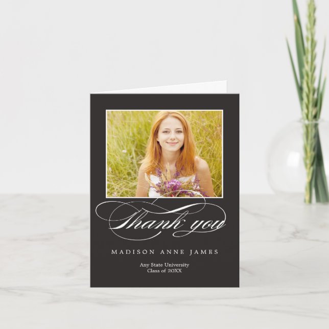 Großartiger Script-Abschluss Vielen Dank Dankeskarte (Vorderseite)