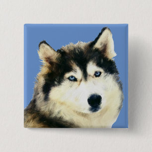 Großartiger sibirischer Husky-Button Button