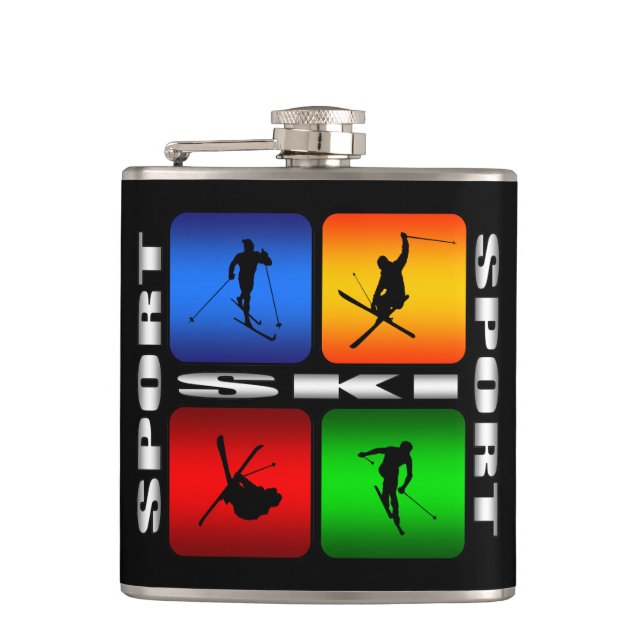 Großartiger Ski-Sport-angesagte Flasche Flachmann (Vorderseite)