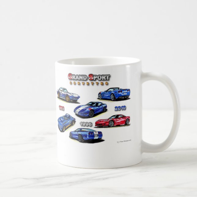 Großartiger Sport Korvetten 1963, 1996, 2010 Kaffeetasse (Rechts)