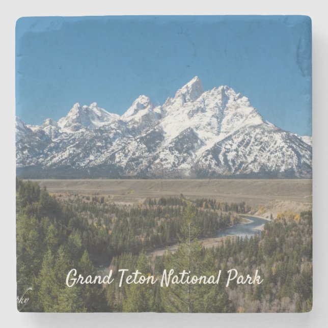 Großartiger Teton MarmorUntersetzer Steinuntersetzer (Vorderseite)
