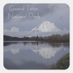 Großartiger Teton Nationalpark-Aufkleber Quadratischer Aufkleber
